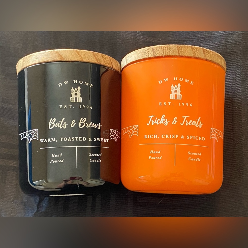 DW Home Black and Orange Candle Duo